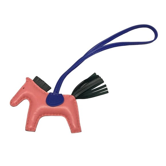 Auth HERMES Rodeo Charm PM Rose Azalee Blue Electric Vert Cypres Agneau Milo - Picture 1 of 6